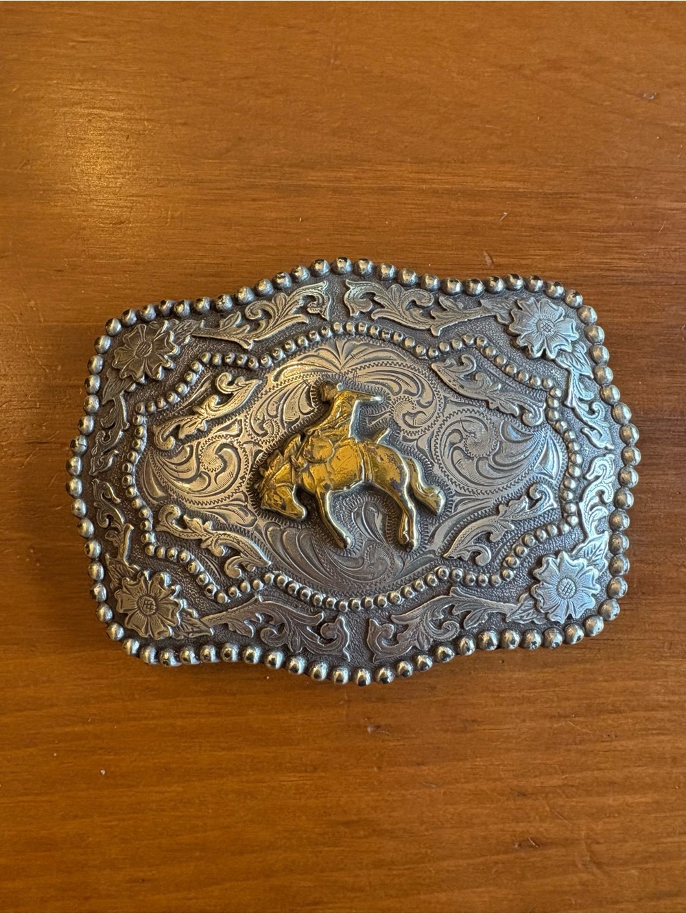 Western Belt Buckle - Gold & Silver